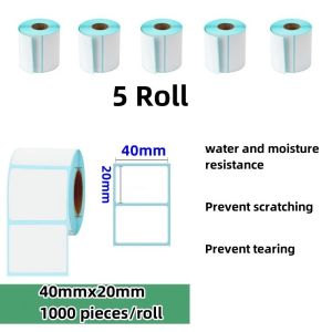 (5Roll )High Quality Waterproof Thermal Barcode Sticker Paper for Label 30×20/40×30/50x30/50/60x40mm