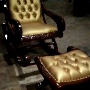 KURSI GOYANG JATI UKIR MODERN KURSI GOYANG PLLUS STOOL JOK BUSA BERKUALITAS MEUBEL JEPARA