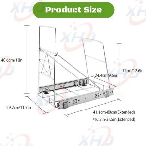 Insputer Pull Out Trash Can Under Cabinet Requires 13" W X 18" D Cabinet Under Sink Trash Can Kit Slide Out Garbage for Kitchen(Not Included Can)