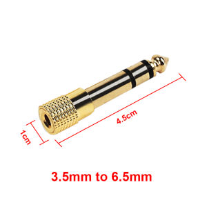 6.5mm  to 3.5mm Jack Audio Connector Converter Adaptor For Aux Stereo Cable Guitar Amplifier Headset