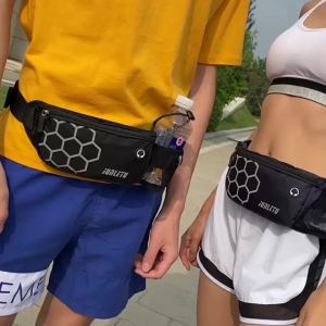 KoKossi Running Waist Pack Outdoor Women Men Hydration Belt Gym Trail Fitness Jogging Waist Bag Water Bottle Sports Chest Pouch