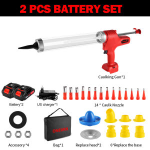 ONEVAN 10000N Cordless Electric Glass Caulking Tool Multi-function 6 Speed Electric Glue Tool Adhesive Glue Sealant Tool，For Makita 18V Battery