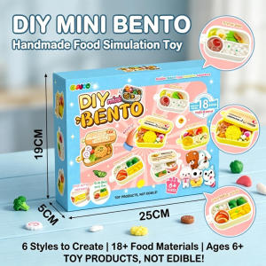 DIY Mini Bento Box Handmade Clay Craft Kit Simulation Fake Food Making Set Pretend Kitchen Role Play Toy Parent-child Interactive Educational Stress Relief Creative Birthday Gift for Kids