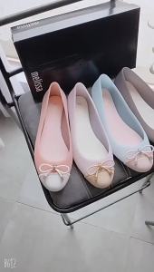 New Melissa womens shoes melissa doll v padded fine bow two-color doll shoes㏇X0414