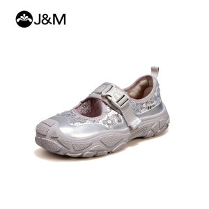 Joy&Mario รองเท้าผ้าใบประดับเลื่อมลายจุดผู้หญิงฤดูร้อนปี 2024