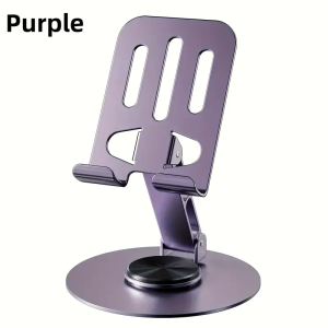 360° Rotatable Metal Cellphone Stand Carbon Steel Foldable Phone Holder Portable 360 Degree Rotating Desktop LiveTablet