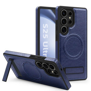 Advanced Luxury Business Stand Bracket Phone Case for Magsafe for Samsung S26 Ultra S26Plus S26 Leather Protect Cover