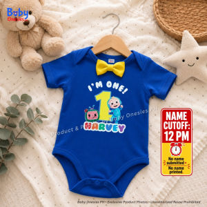 Watermelon 1st Birthday Baby Onesie Personalized Custom Name Cotton Bodysuit Baby Boy Outfit