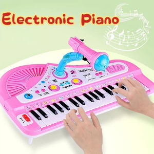 Musical Toy Piano Electronic Piano Toy 37 Keys Music Educational Toy with Microphone for Kids Reward Gift