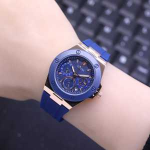 Jam Tangan Wanita Gue55 Analog Karet Rubber Mewah Model Terbaru Fashion Cewek Kekinian Keren Elegan