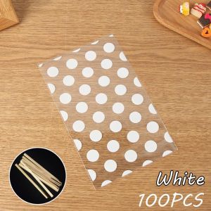 【Fast Shipping】 100Pcs Food Packaging Plastic White Dots Stripes Biscuit Bread Cookie Candies Pastry Bag Gift Bag ZJJ-Candy-Gift-Bag