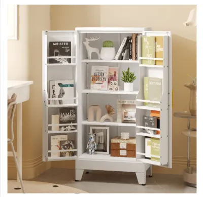 Metal Kitchen Pantry Cabinet/Tall Storage Cabinet with 2 Doors
