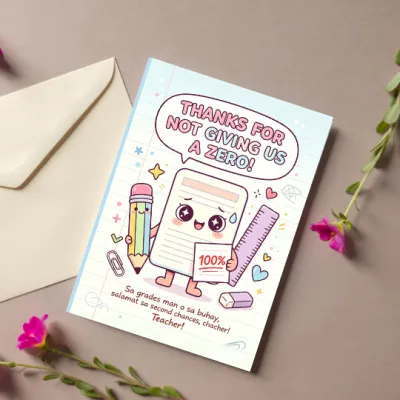 Teacher Greeting Card 4X5.8 | Teacher Appreciation Card | Thank You Teacher Card | Teachers Day Gift