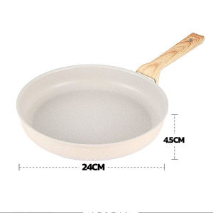 SunnyLife กระทะหินอ่อน กระทะเคลือบหินอ่อน กระทะ สำหรับเตาทุกประเภท กะทะ กระทะหินลาวา กะทะหินอ่อนแท้ หินอ่อน ขนาด 22-24 cm