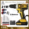 Mesin Bor Elektrik - Electric Drill Set - Mesin Bor Tangan Elektrik - bor dampak-Obeng Bor Cordless 3 Kecepatan 2 Baterai Mesin Bor Baterai Tangan Cordless Drill Battery 1 Year Warranty. 