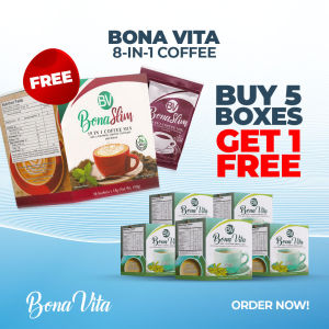 BUY 5 BONA VITA Original 8-in-1 Coffee GET 1 FREE Box BonaSlim 15-in-1 Coffee