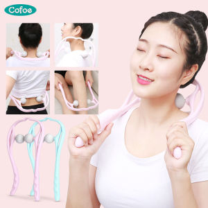 Cofoe Manual Body Neck Roller Massager Kneadinf Neck Massage Cervical Shoulder Handled Meridians Massager Pressure Relieve Artifact