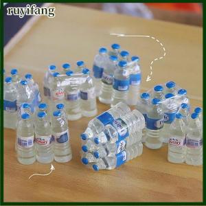 ruyifang ขวดน้ำแร่จำลองขนาดเล็กทำจากเรซิน1:12บ้านตุ๊กตาของขวัญสำหรับเด็กของเล่นตกแต่งบ้าน