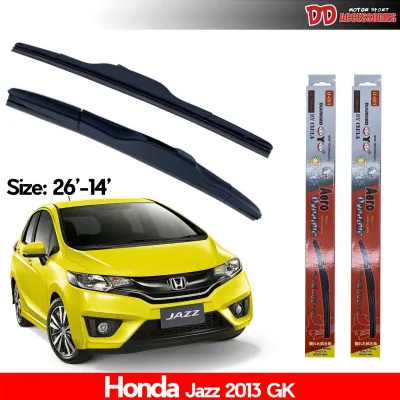 ที่ปัดน้ำฝน ใบปัดน้ำฝน ซิลิโคน ตรงรุ่น Honda Jazz 2014-2020 Gk ไซส์ 26-14 ยี่ห้อ Diamond กล่องแดง