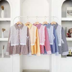 ARUMI BLOSE KEMEJA SALUR KOMBINASI BRUKAT PREMIUM KEMEJA WANITA MOTIF SALUR LENGAN PANJANG