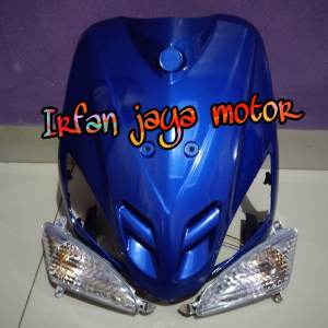 Tameng depan Plus lampu Sen depan yamaha Mio Sporty biru