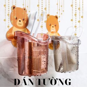 Đựng bàn chải đánh răng dántường đa năng không cần khoan Cấu gấu cực xinh