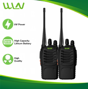 Wln 888Plus 5W UHF 400-470MHz 16 Channel Walkie Talkie Two Way Radio- SET OF 2
