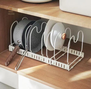 DXL Pot Cover Rack Countertop Multifunctional Non-perforated Sitting Storage Rack Household Adjustable Kitchen Rack