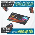 Sim Vina D500 Trọn Gói 1 Năm Sim 4G VinaPhone KM 5G/tháng 60gb/năm - Không cần nạp thẻ từ MƯỜNG THANH ROYAL - FREESHIP - CHƯA KÍCH HOẠT.. 