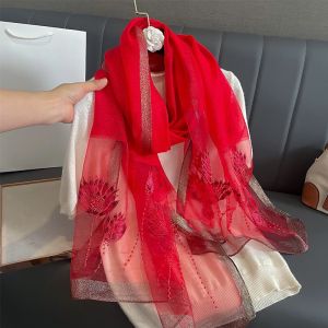 Khăn Lụa Dài KÈM HỘP - Khăn Lụa Dáng Dài Tơ Thêu Choàng Vai làm quà tặng phụ nữ mẹ bà bạn gái cô giáo - Khăn Lụa Dài Quàng Cổ