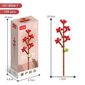 Flower Bouquet Building Block Toys Pink Rose Heaven Bird Birthday And Valentines Day Gift Puzzle Toys