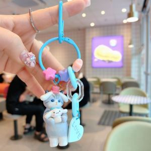 DAN S คุโรมิ พวงกุญแจแมวโมบุค สวัสดี KT ตุ๊กตา Cinnamoroll พวงกุญแจแมวซาแฮงค์ อะนิเมะ แต่งตัวข้ามสาย ของขวัญวันคริสต์มาส