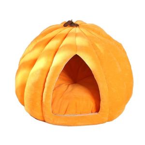 Pumpkin Pet Bed Soft Warm Pet House for Cats Dogs Plush Pet Bed Cute Indoor Pet Furniture