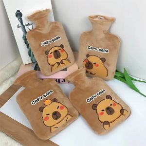 Túi Chườm Nóng 500ml Hình Gấu Capybara – Bình Chườm Giữ Nhiệt Vải Nhung Siêu Mềm An Toàn Dễ Thương