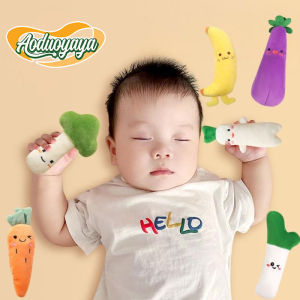 Aoduoyaya Anti-Startle Baby Sleeping Toy with Hand Ring Plush Vegetables Doll Baby Anti-Startle