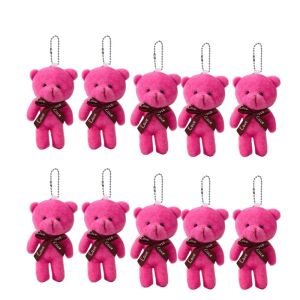 COUPLECOL 10Pcs Được nhồi bông. Gấu bông nhỏ Móc khóa Động vật hoạt hình Búp bê gấu bông Móc khóa nhồi bông 12cm Móc khóa hình gấu bông trắng. Đồ trang trí cho cặp sách.