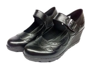 Sepatu Sandal Pantofel Boot Wedges Brongsong Pesta Kulit Wanita DEALOVA D2464JS Hitam