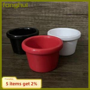 fanghui Sauce Bowl Gravy Boats Round Glossy Melamine 6cm 50ml Black Mini Dipping Cup American Tableware for Cafe