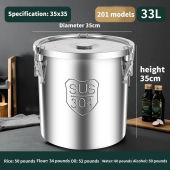 304 Stainless Steel Sealed Bucket Large Capacity Insect Moisture-Proof Food Storage