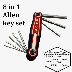 Hexagon Foldable Allen Key Set Hexagon Key Key Wrench Tools Kit 8 In 1 Allen Key Set (1.5 mm to 8 mm)