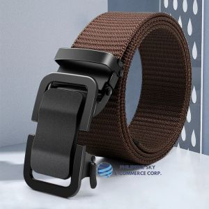 SKY E-COMMERCE CO.Ltd COD H-#57t New Design Belt for Men or Toothless Metal Automatic Buckle High Quality Strap Material (125CM)