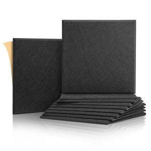 SJJL 6 pieces/pack 30x30x0.9cm Room Soundproof Board DIY Self-Adhesive Door Sealing Board Fireproof 3D Wall Decoration Board