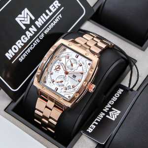 COD✅ PROMO Fashion WATCH Premium Jam Tangan Kasual ANALOG Mewah MORGAN MILLER Original New Series WANITA Terlaris RANTAI STAINLESS STEEL Diameter : 33 cm TANGGAL AKTIF✅ CHRONO VARIASI (OFF) Free BOX Exclusive Dan BATERAI Cadangan WATER RESIST {TAHAN AIR}