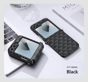 Ốp case da Dux Ducis Fitt Series Folding Folio Case cho Samsung Galaxy Z Flip 6 bảo vệ 306 độ thời trang tinh tế