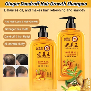 Ginger King Shampoo with Ginger Extract for Dandruff and Itchy Scalp Relief Condition Hair for Softness 500ml Anti Dandruff Moisturizing Shampoo Hair Growth Shampoo