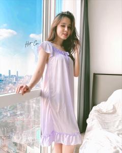 Daster Tidur Hst (Renda Elegan) `Purple Orchid