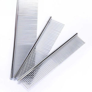 Stainless Steel Pet Dematting Comb Grooming Tool Loose Undercoat Flea Removal Brush for Dogs Cats
