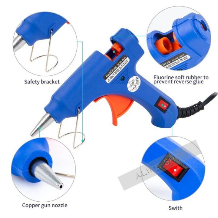 Hot glue gun, upgraded 20W high temperature heavy duty hot melt glue ...