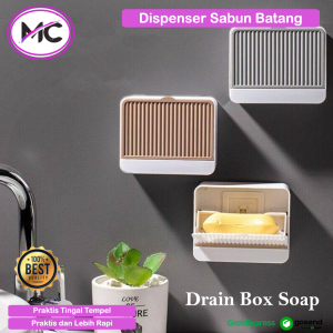 Tempat Sabun Batang Tempel Dinding Kamar Mandi Dispenser Rak Kotak Drain Box Soap Tempel Tembok Praktis