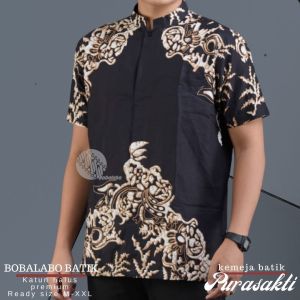 Kemeja Batik Pria Lengan Pendek Lapis Furing | Hem Cowok Katun | Baju Kemeja Laki-Laki Dewasa Purabraja